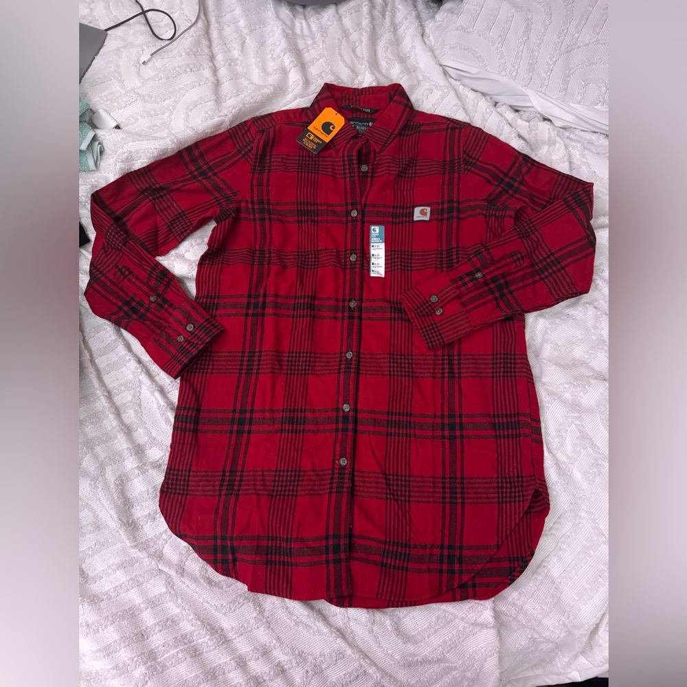 Carhartt rugged flex flannel long sleeve shirt size M (8/10) NWT!